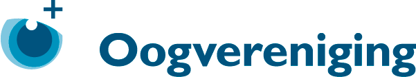 Het logo van de Oogvereniging met de naam en een oogje.